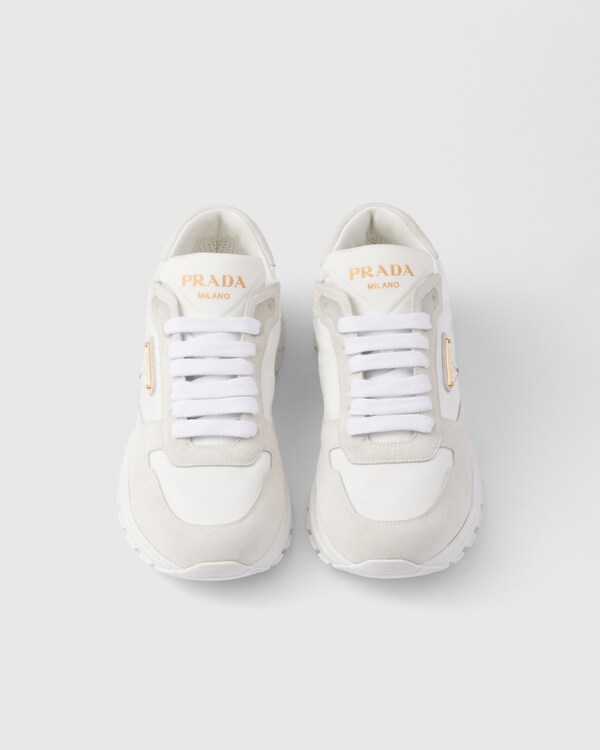 Prax 2.0 Re-Nylon and suede sneakers - White Prax 2.0 Re-Nylon and suede sneakers - White
