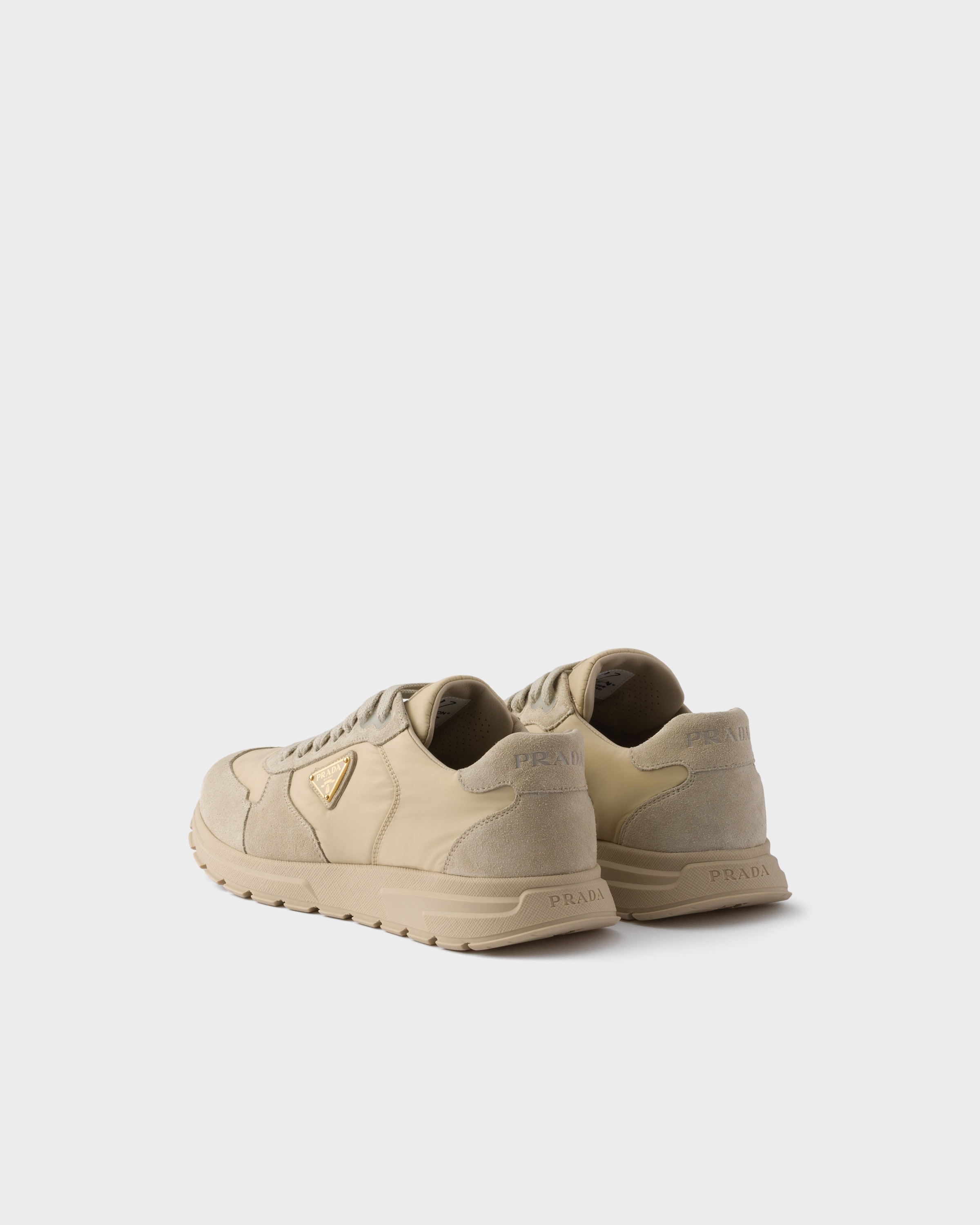Desert Beige Prax 2.0 Re-nylon And Suede Sneakers | PRADA