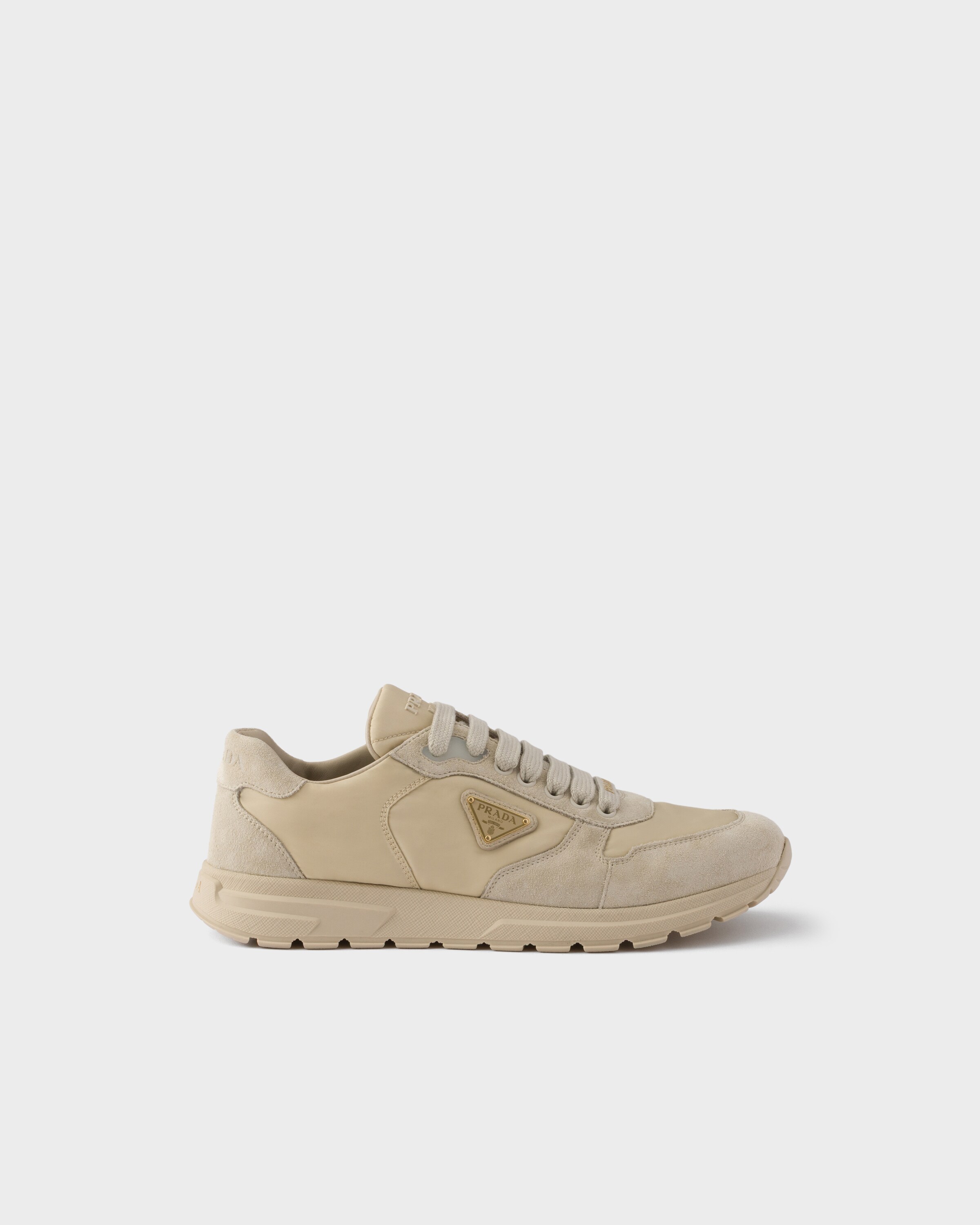 Desert Beige Prax 2.0 Re-nylon And Suede Sneakers | PRADA display picture 3