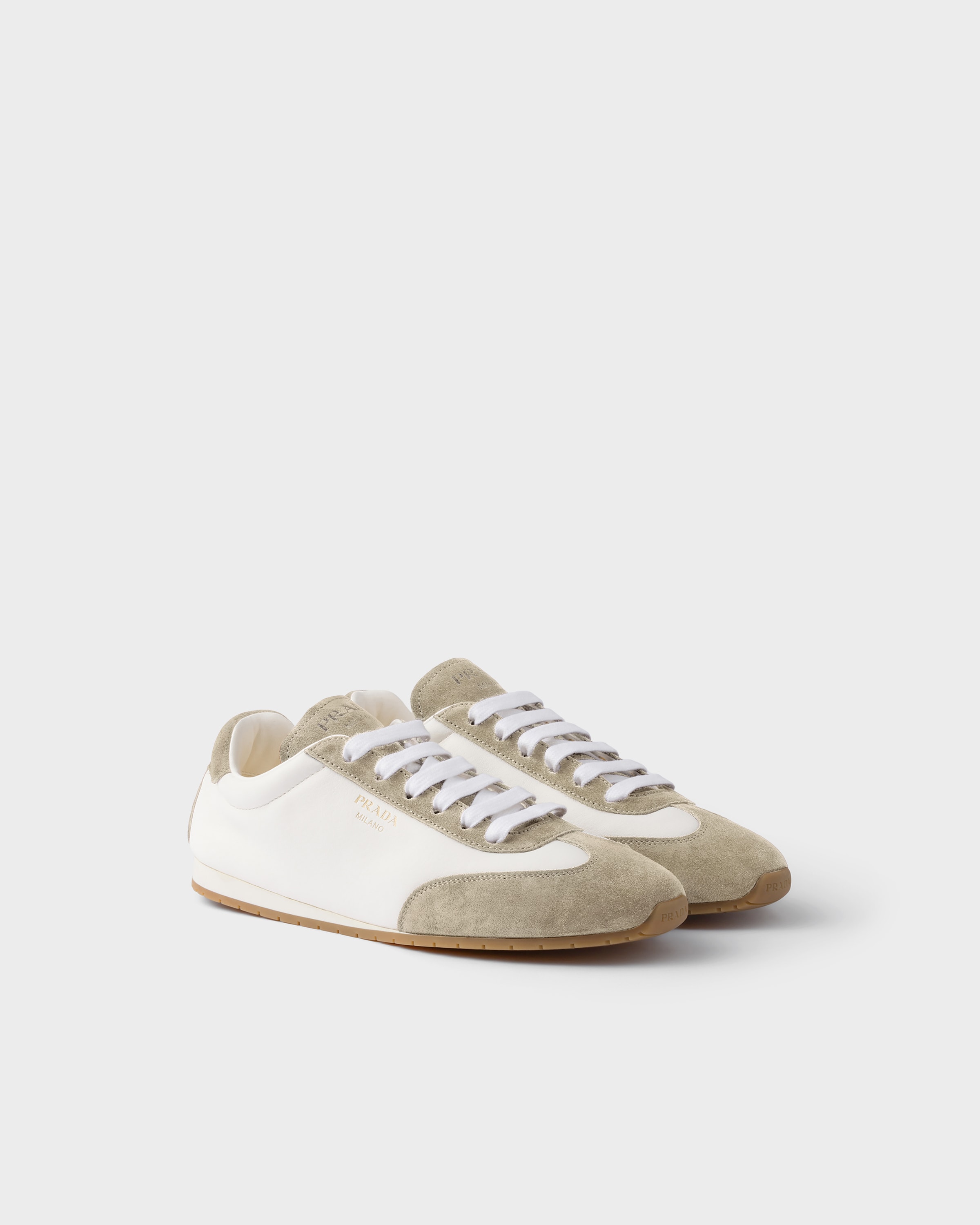 Prada Nappa Leather And Suede Sneakers