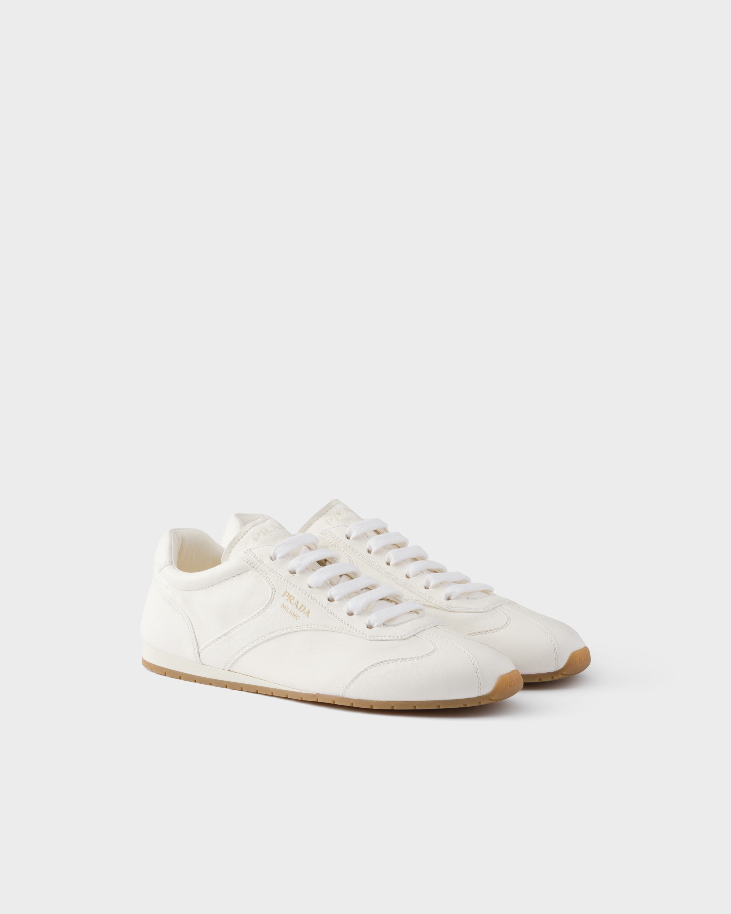 Ivory Nappa leather sneakers | PRADA - United States