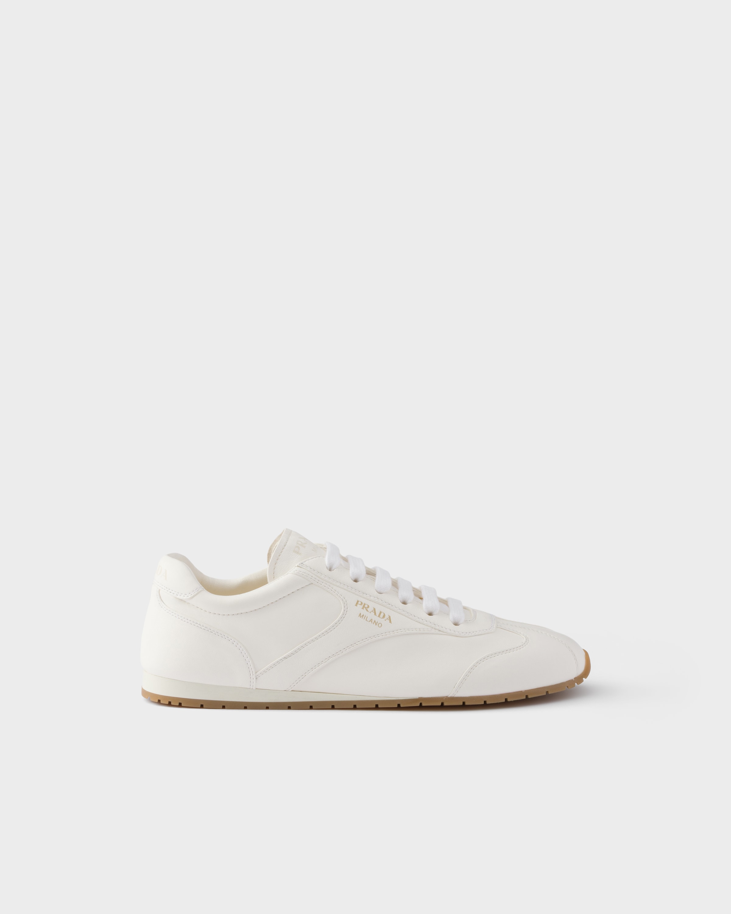 Prada Nappa Leather Sneakers, Woman, Ivory, Size 39