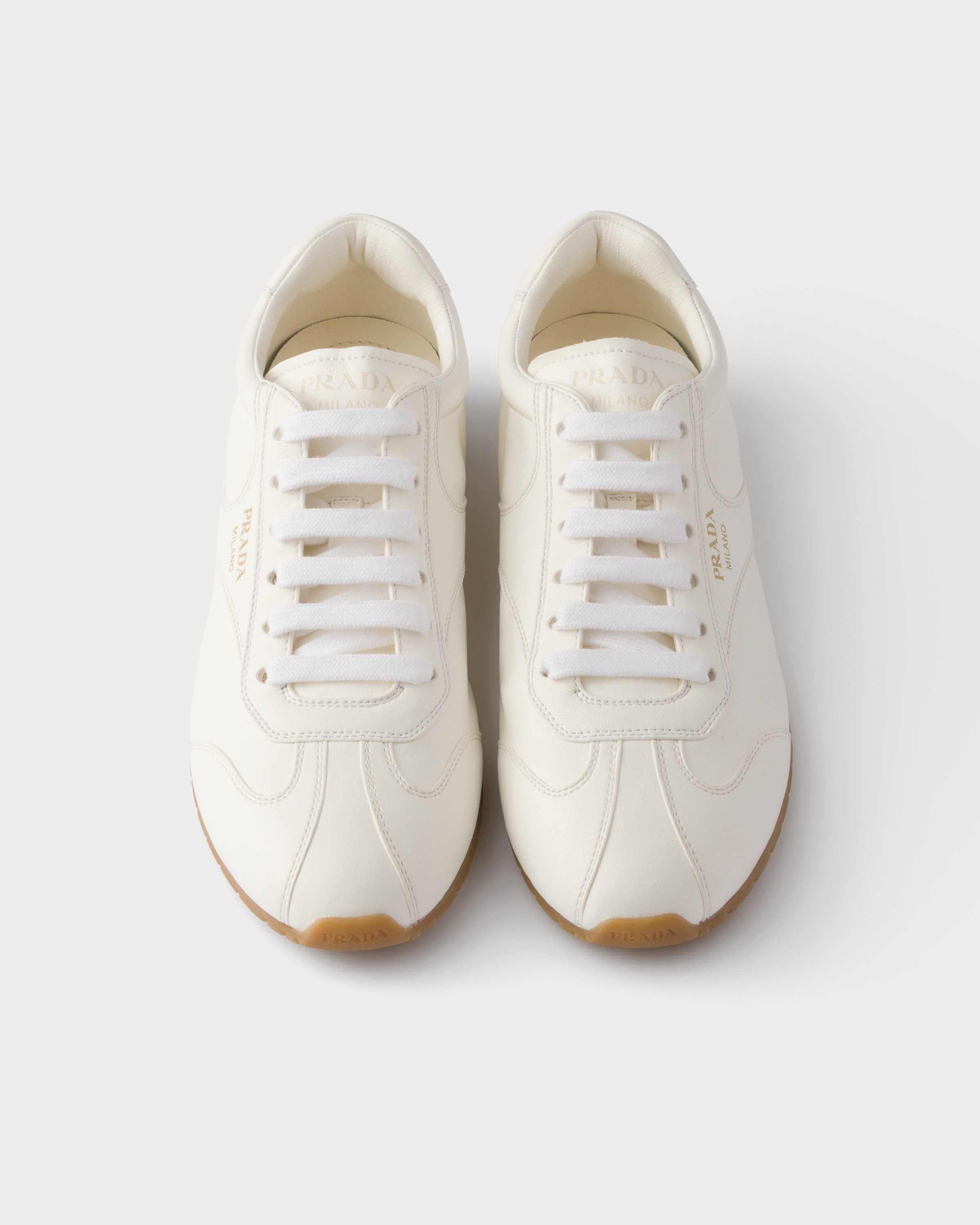 Ivory Nappa leather sneakers | PRADA - United States