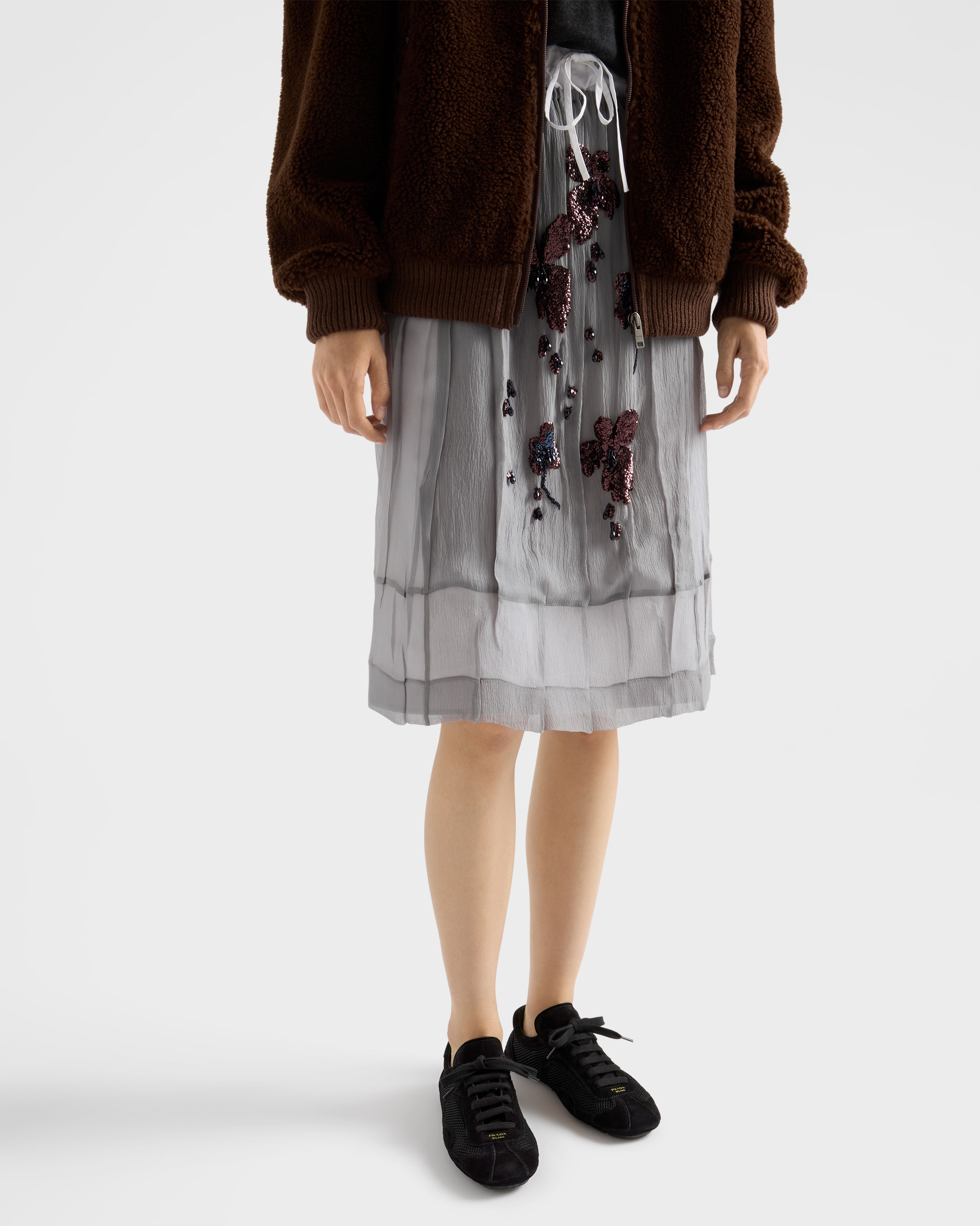 Prada Montecarlo Re-edition 2005 Suede And Mesh Sneakers In Black