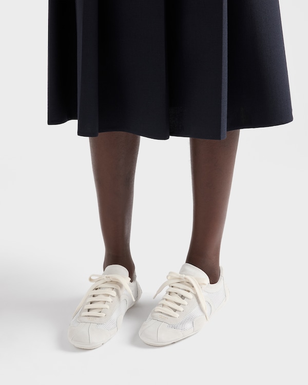 Montecarlo Re-Edition 2005 suede and mesh sneakers - White Montecarlo Re-Edition 2005 suede and mesh sneakers - White