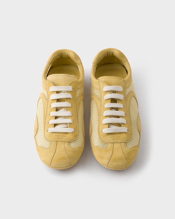 Montecarlo Re-Edition 2005 suede and mesh sneakers - Pollen Yellow Montecarlo Re-Edition 2005 suede and mesh sneakers - Pollen Yellow