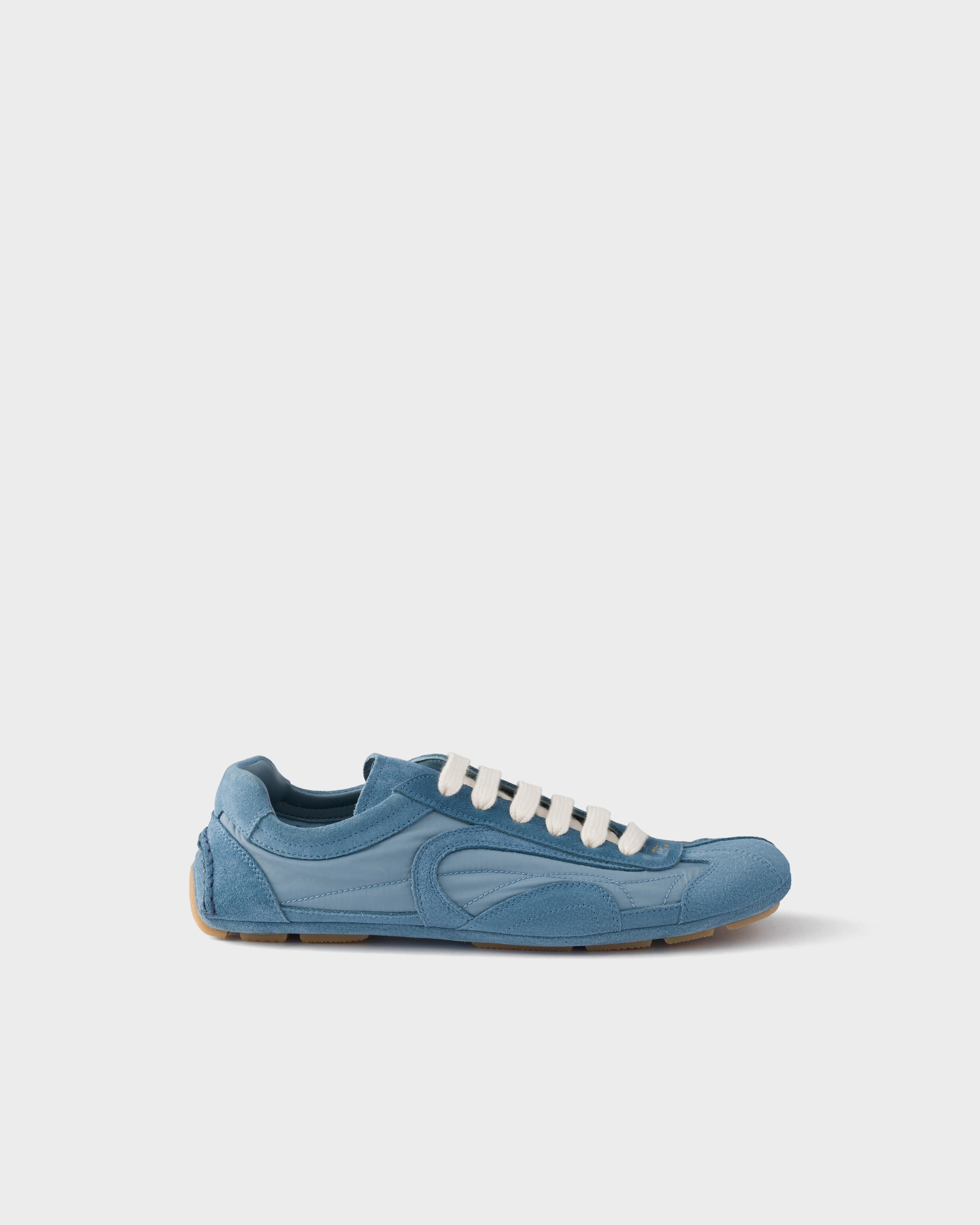Prada Montecarlo Re-edition 2005 Suede And Re-nylon Sneakers, Woman, Astral Blue, Size 38