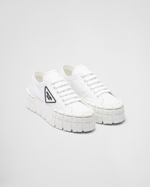 White Double Wheel nylon gabardine sneakers | Prada