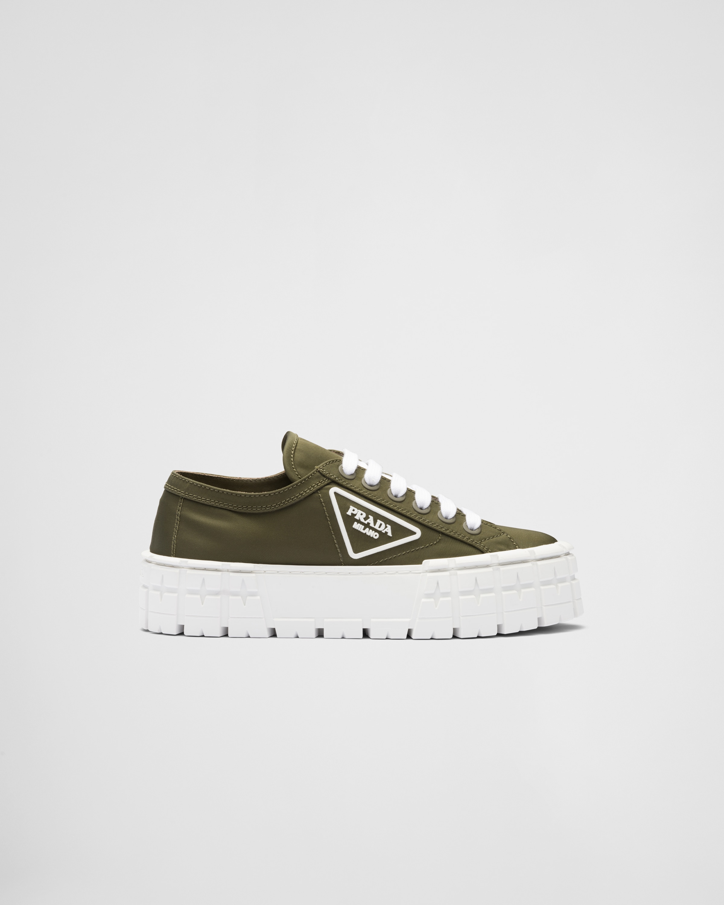 Military Green Double Wheel nylon gabardine sneakers | Prada