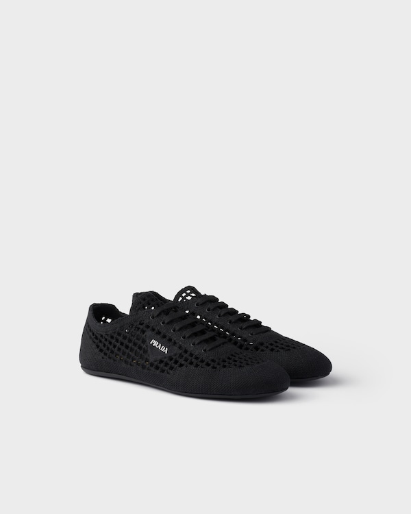 Collapse crochet laced sneakers - Black Collapse crochet laced sneakers - Black