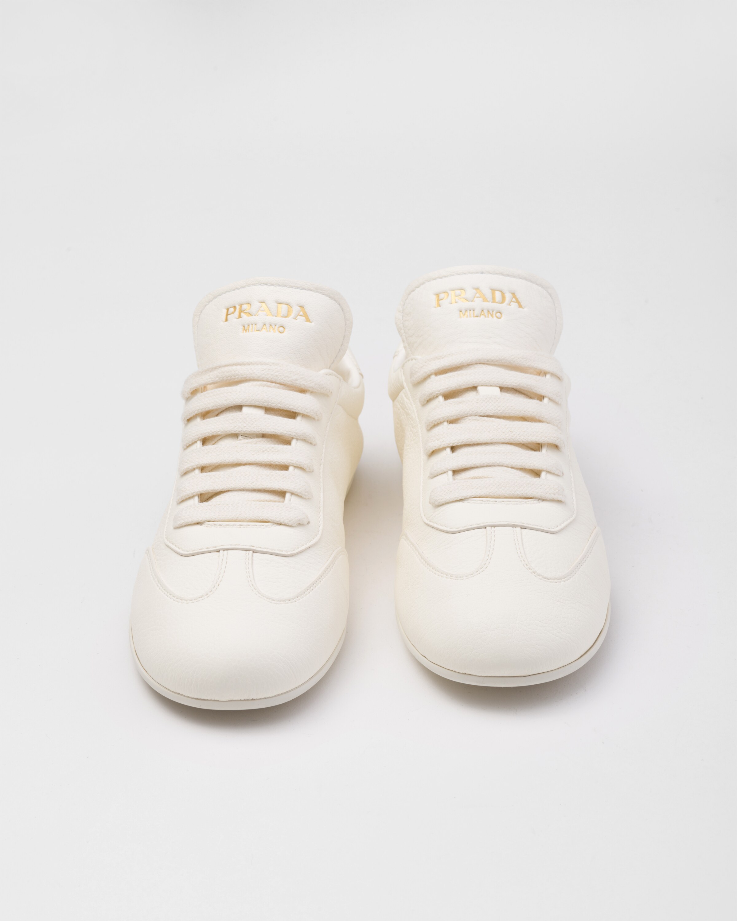 関税込 PRADA | Leather sneakers 1E398N_013_F0304_F_005 Ivory Leather sneakers | PRADA