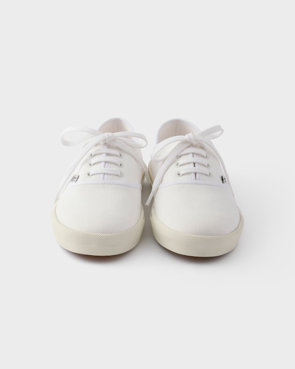 Drill fabric laced sneakers - White Drill fabric laced sneakers - White