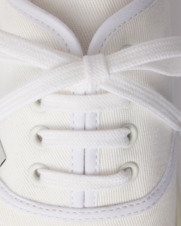 Drill fabric laced sneakers - White Drill fabric laced sneakers - White