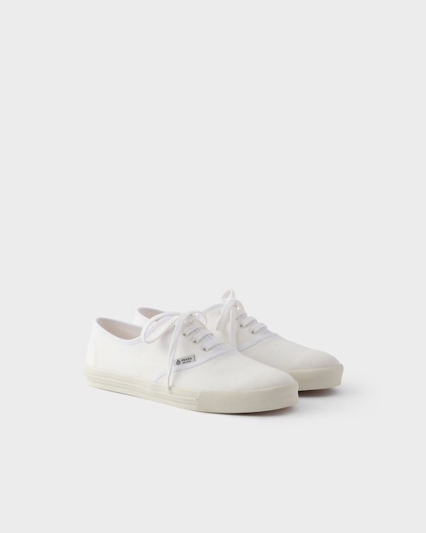 Drill fabric laced sneakers - White Drill fabric laced sneakers - White