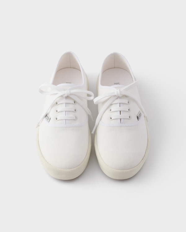 Drill fabric laced sneakers - White Drill fabric laced sneakers - White