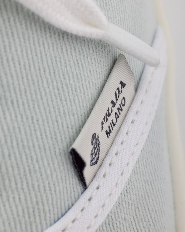 Drill fabric laced sneakers - Sky Blue Drill fabric laced sneakers - Sky Blue