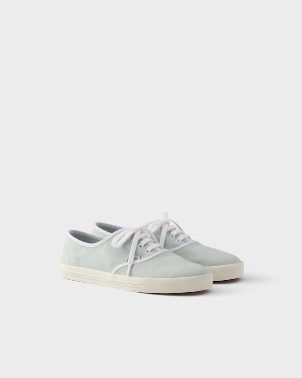 Drill fabric laced sneakers - Sky Blue Drill fabric laced sneakers - Sky Blue