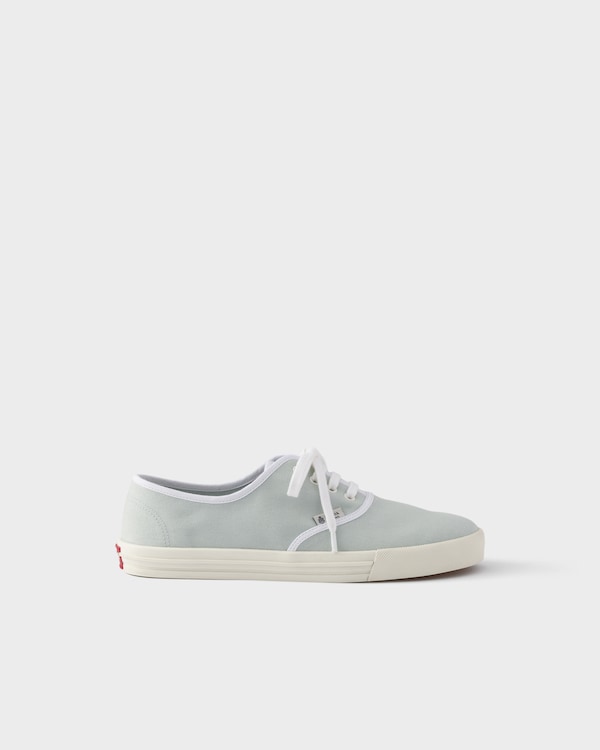 Drill fabric laced sneakers - Sky Blue Drill fabric laced sneakers - Sky Blue