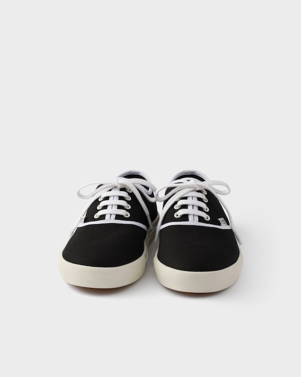 Drill fabric laced sneakers - Black Drill fabric laced sneakers - Black