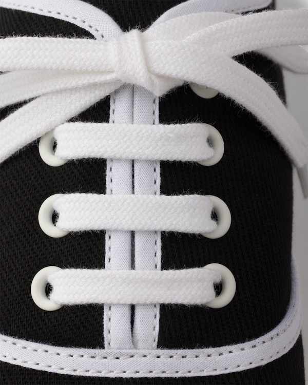 Drill fabric laced sneakers - Black Drill fabric laced sneakers - Black