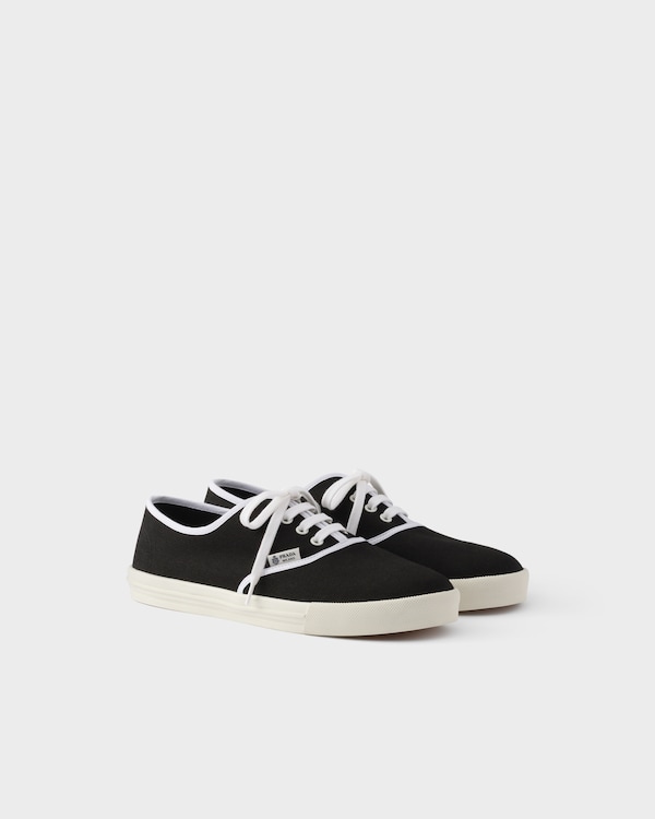 Drill fabric laced sneakers - Black Drill fabric laced sneakers - Black