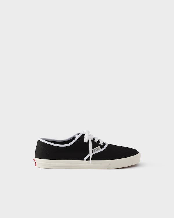 Drill fabric laced sneakers - Black Drill fabric laced sneakers - Black