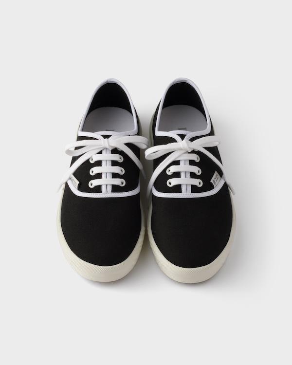 Drill fabric laced sneakers - Black Drill fabric laced sneakers - Black