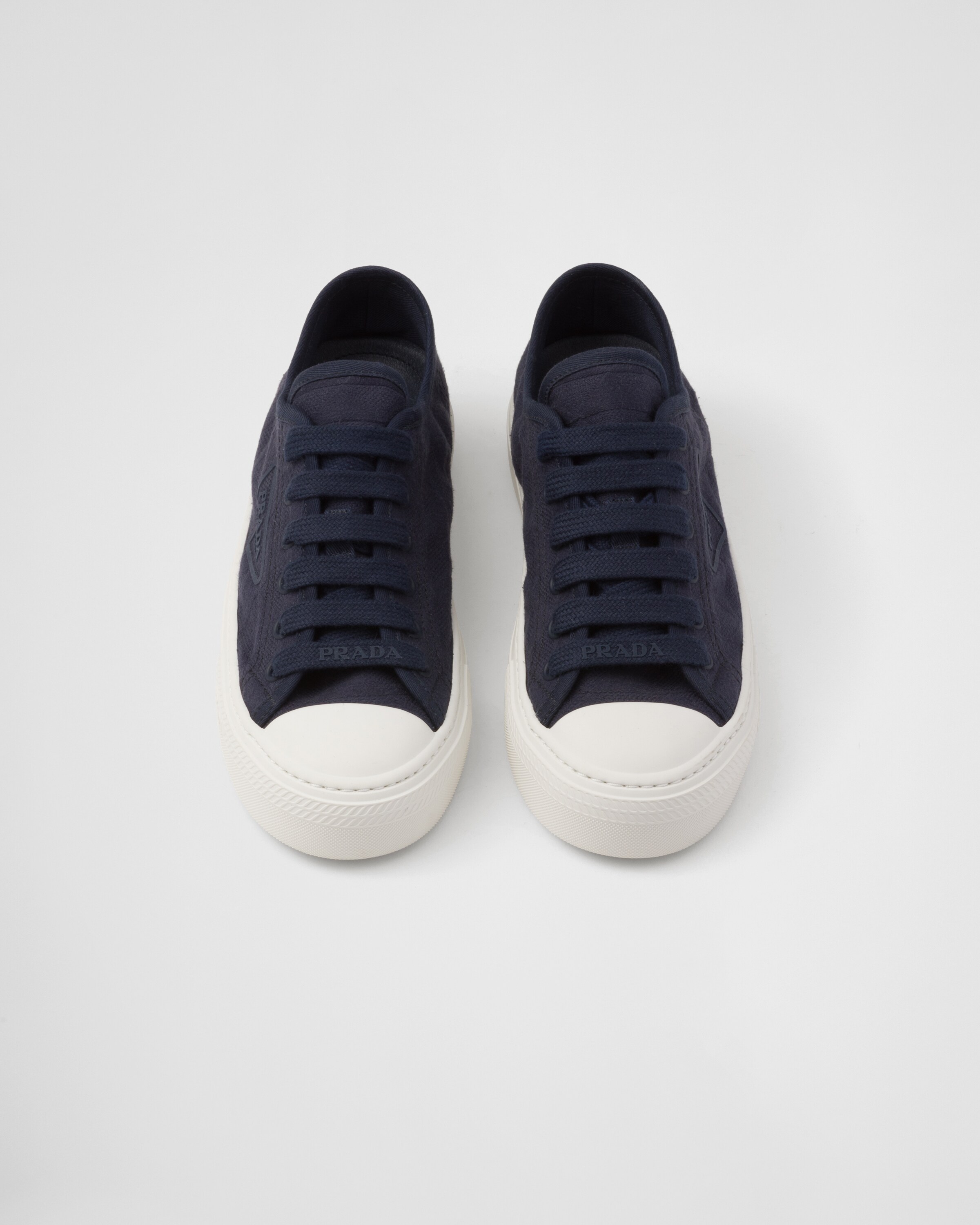 Shop Prada Fabric Sneakers In Baltic Blue