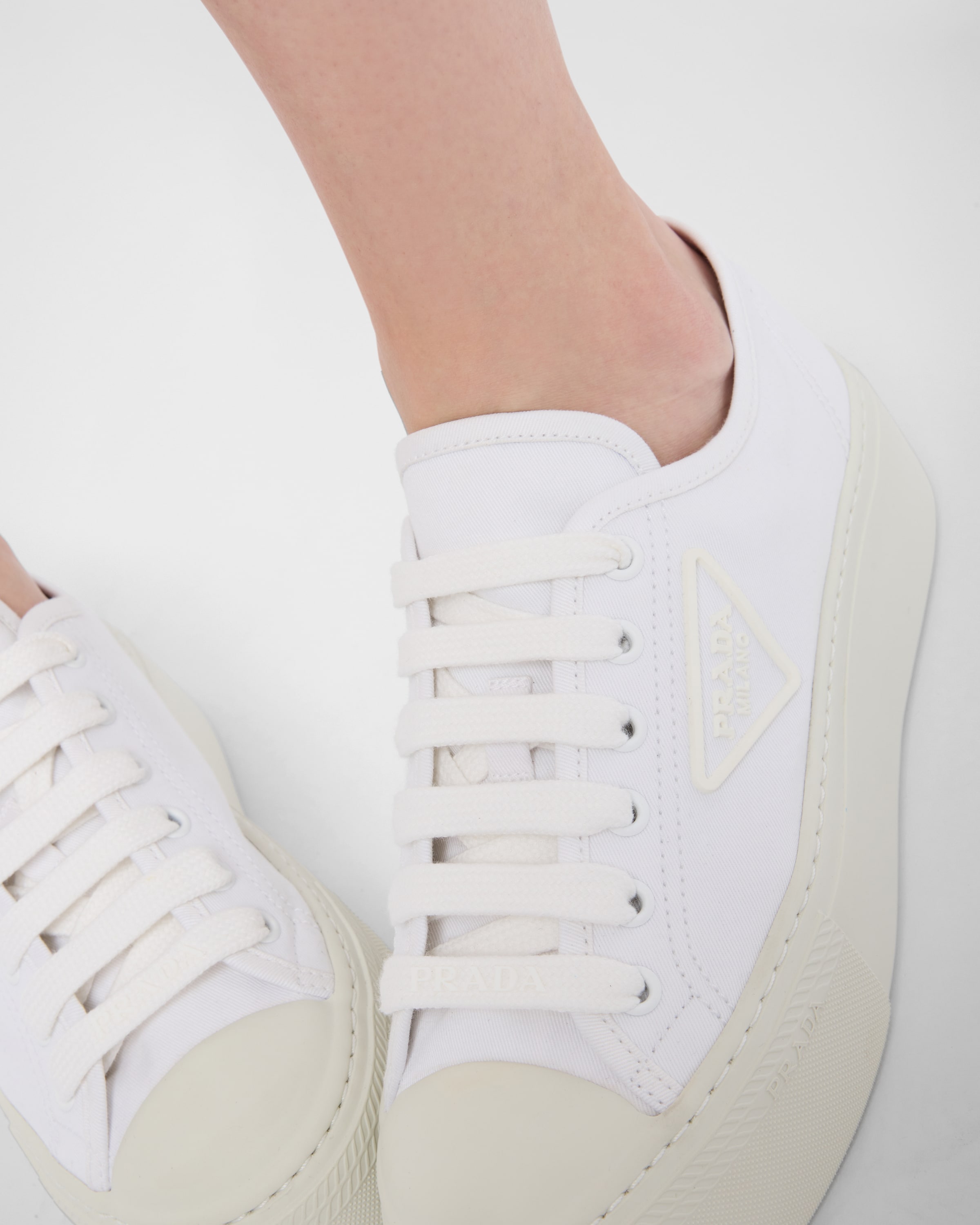 Womens white prada sneakers cheap