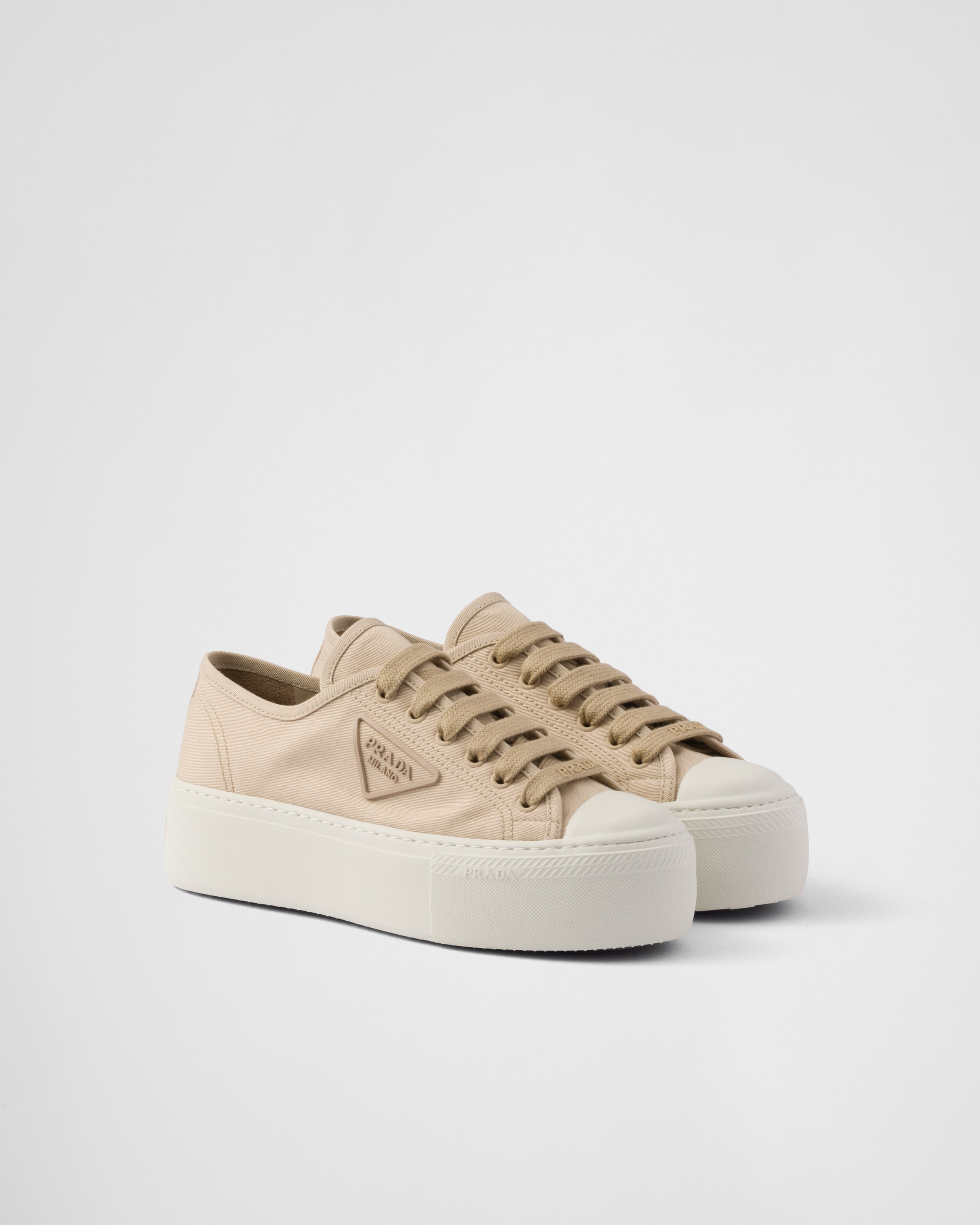 Prada Laced Fabric Sneakers In Kordel