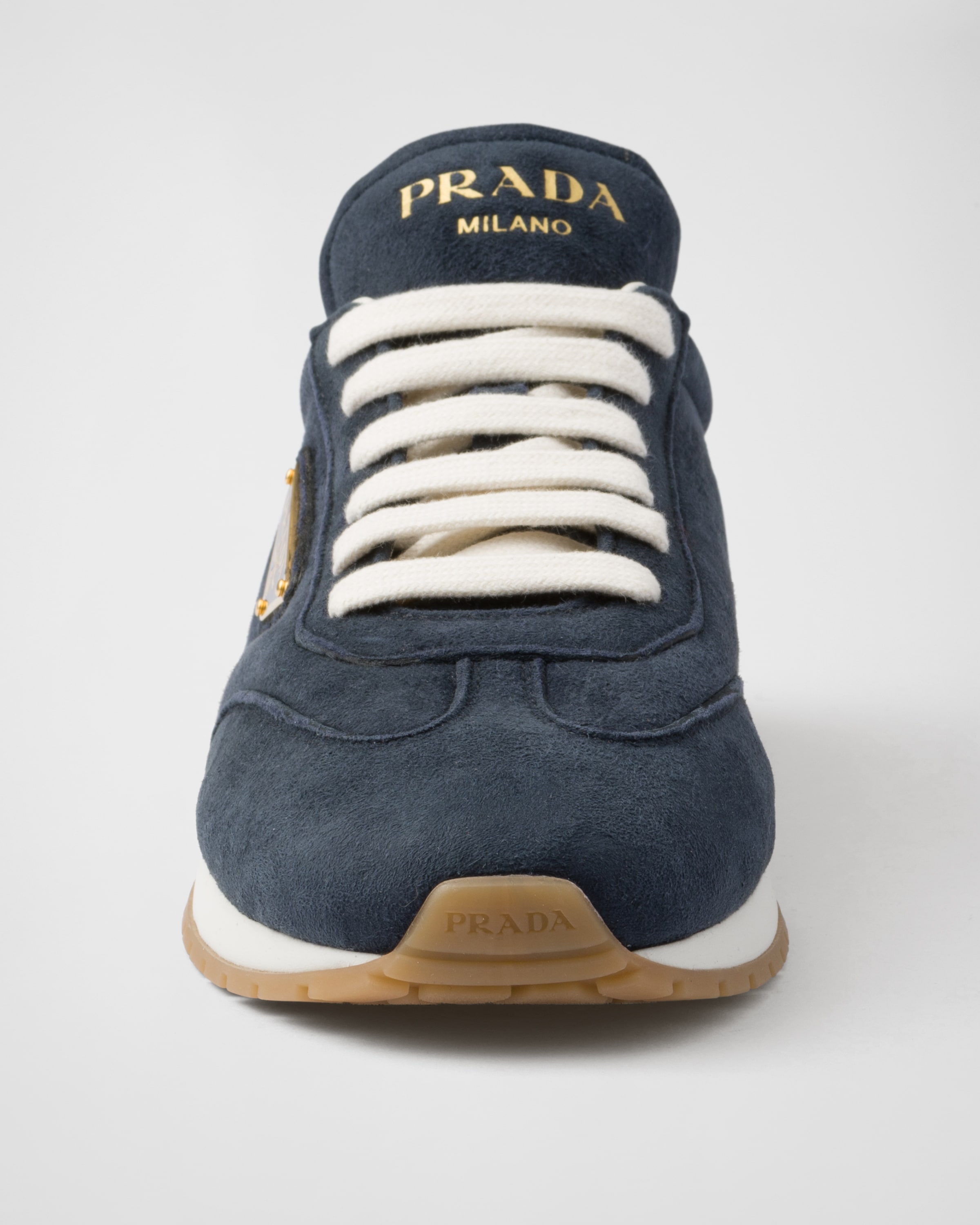 Navy Suede Running Sneakers | PRADA