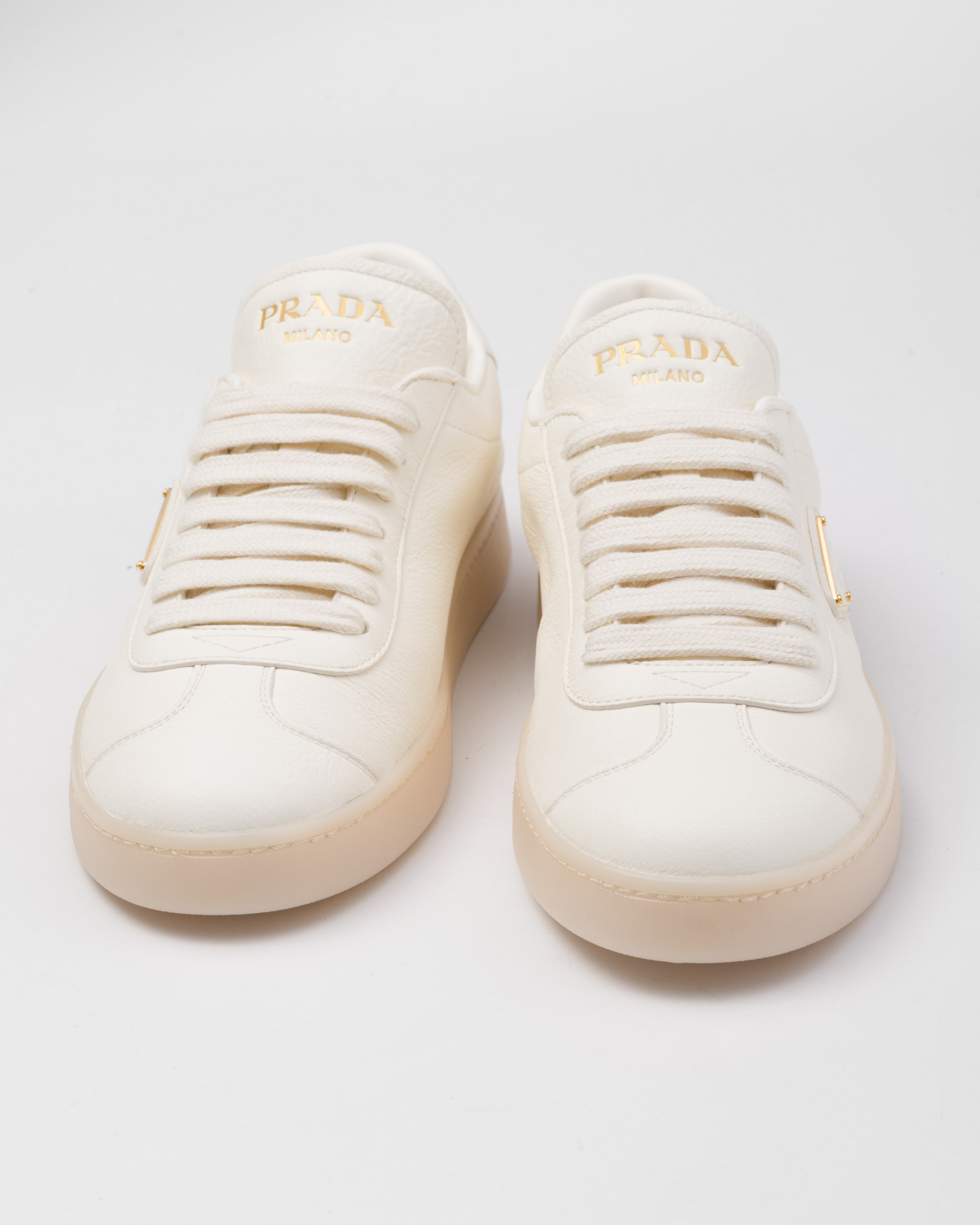 Ivory Leather Sneakers PRADA