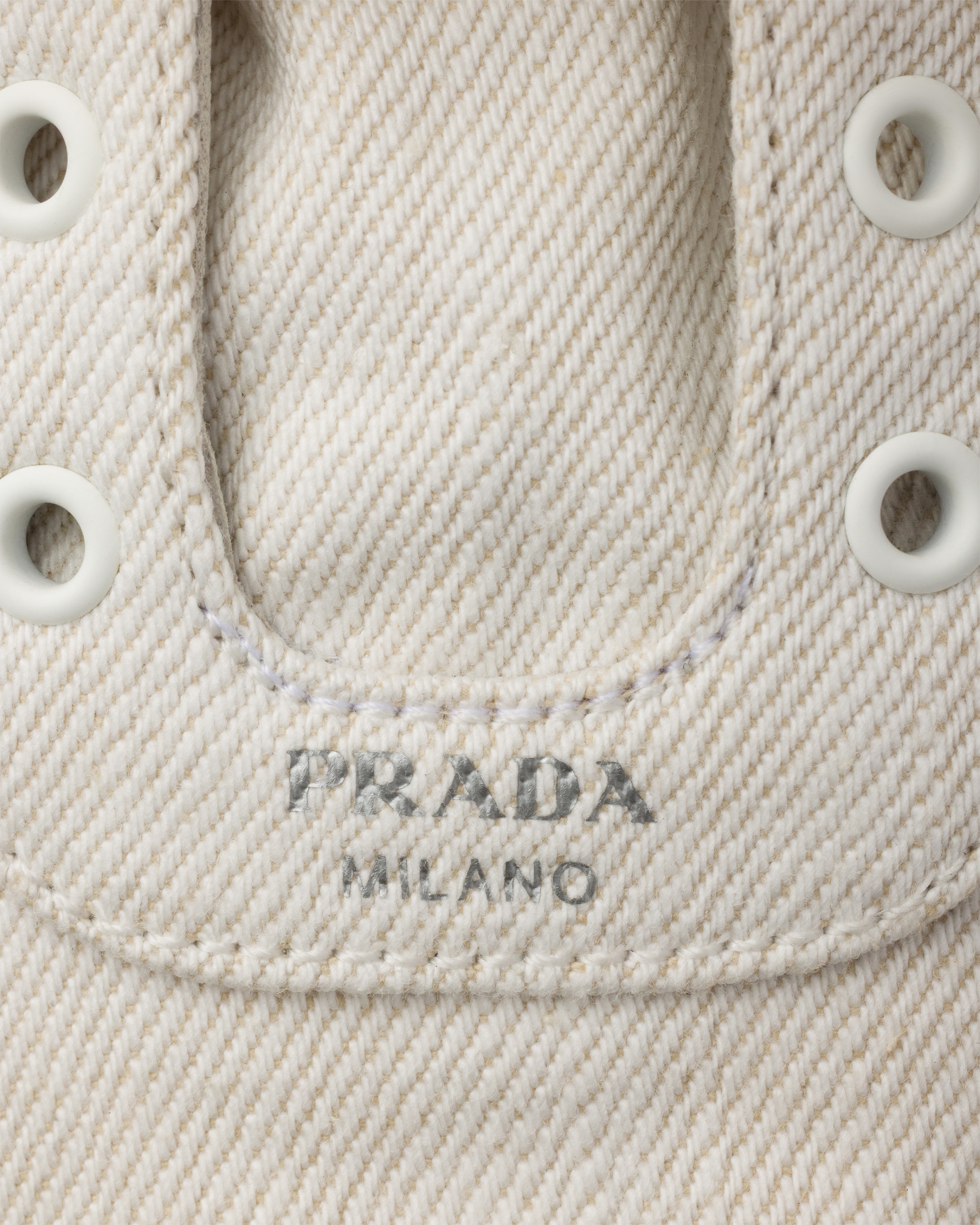 White Collapse denim sneakers | PRADA