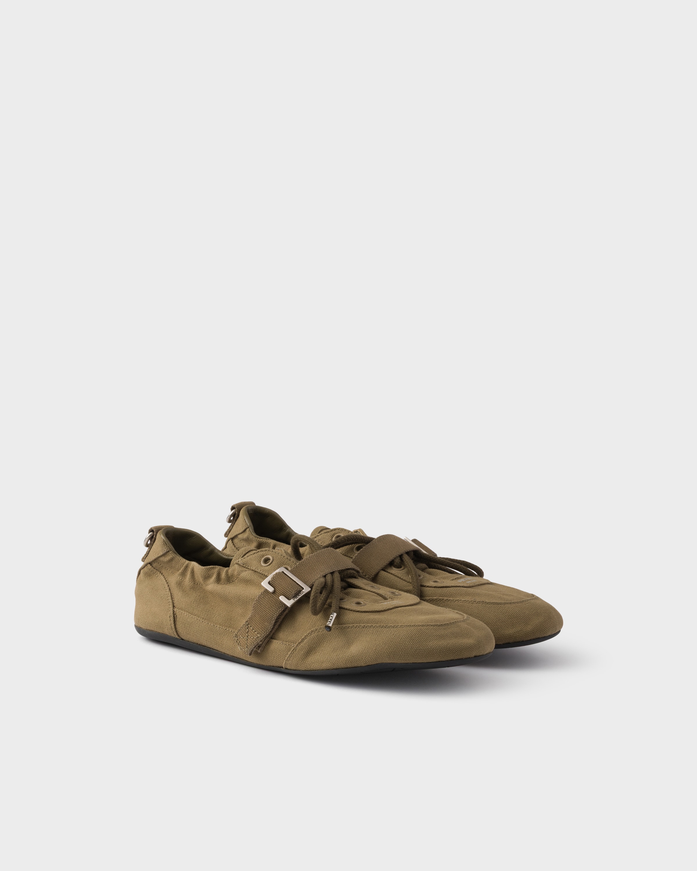 Collapse canvas sneakers with buckled strap