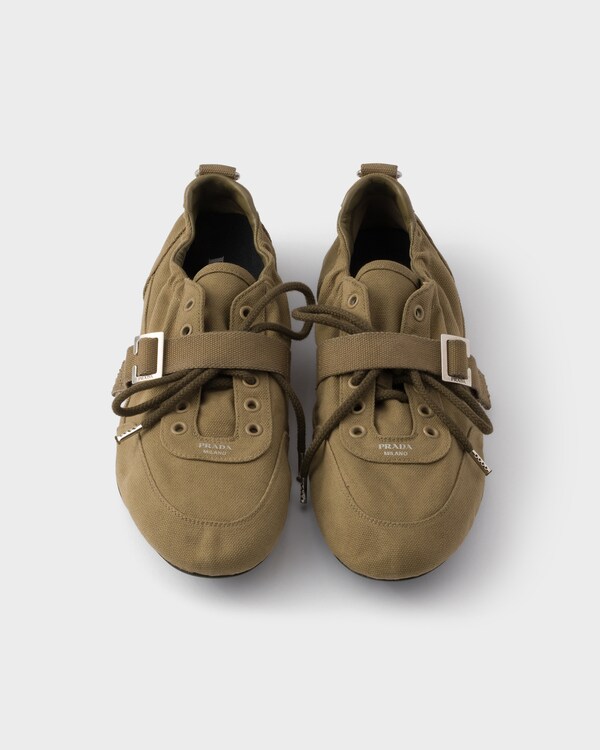 Collapse canvas sneakers with buckled strap - Military Green Collapse canvas sneakers with buckled strap - Military Green