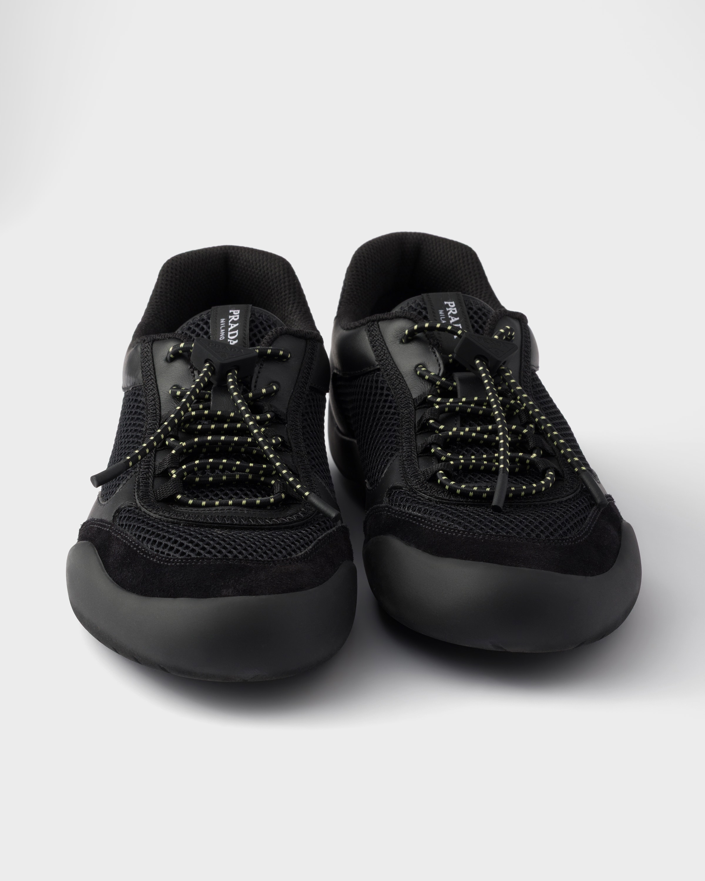 Black Speedrock mesh fabric sneakers | PRADA - Japan