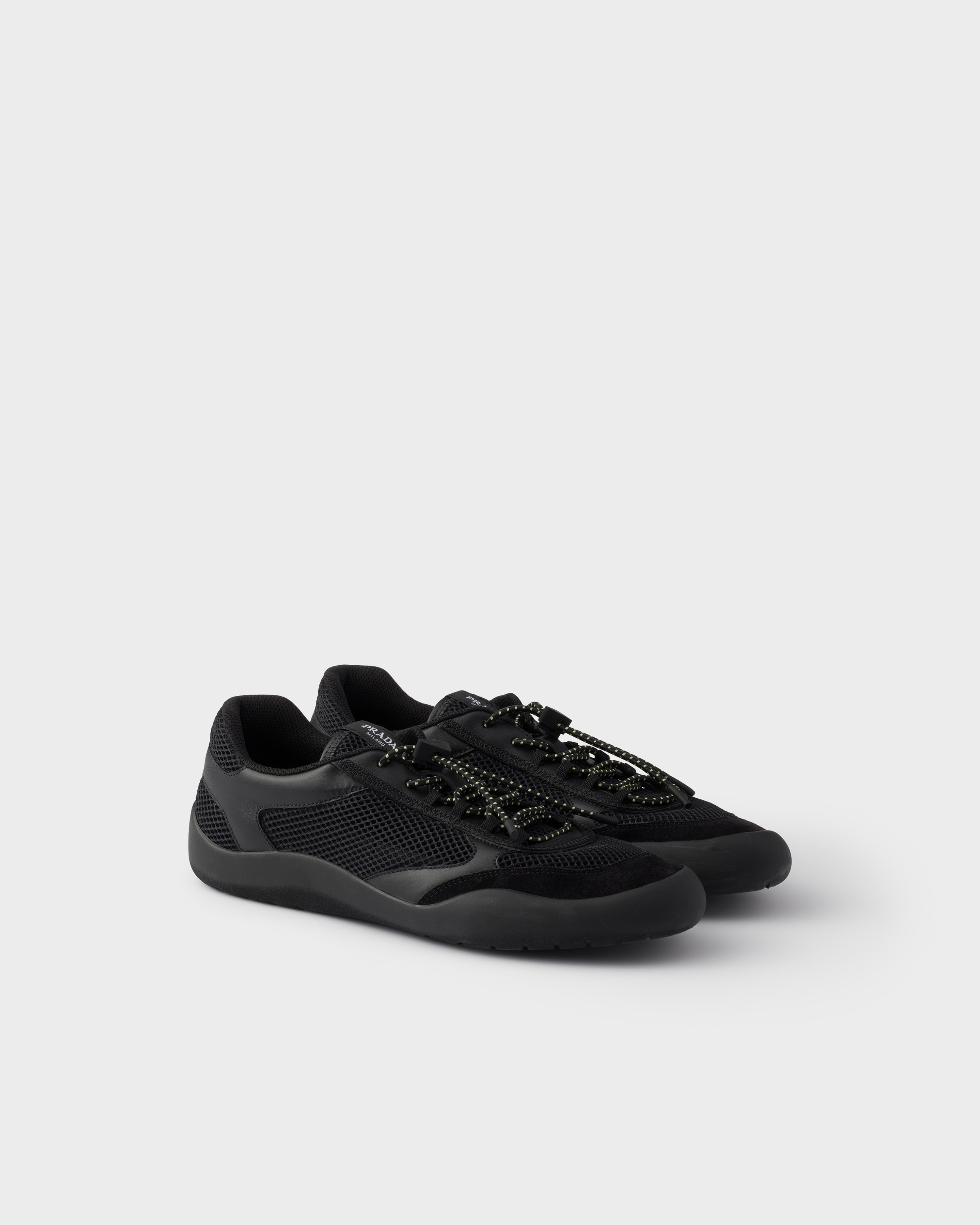 Black Speedrock Mesh Fabric Sneakers | PRADA