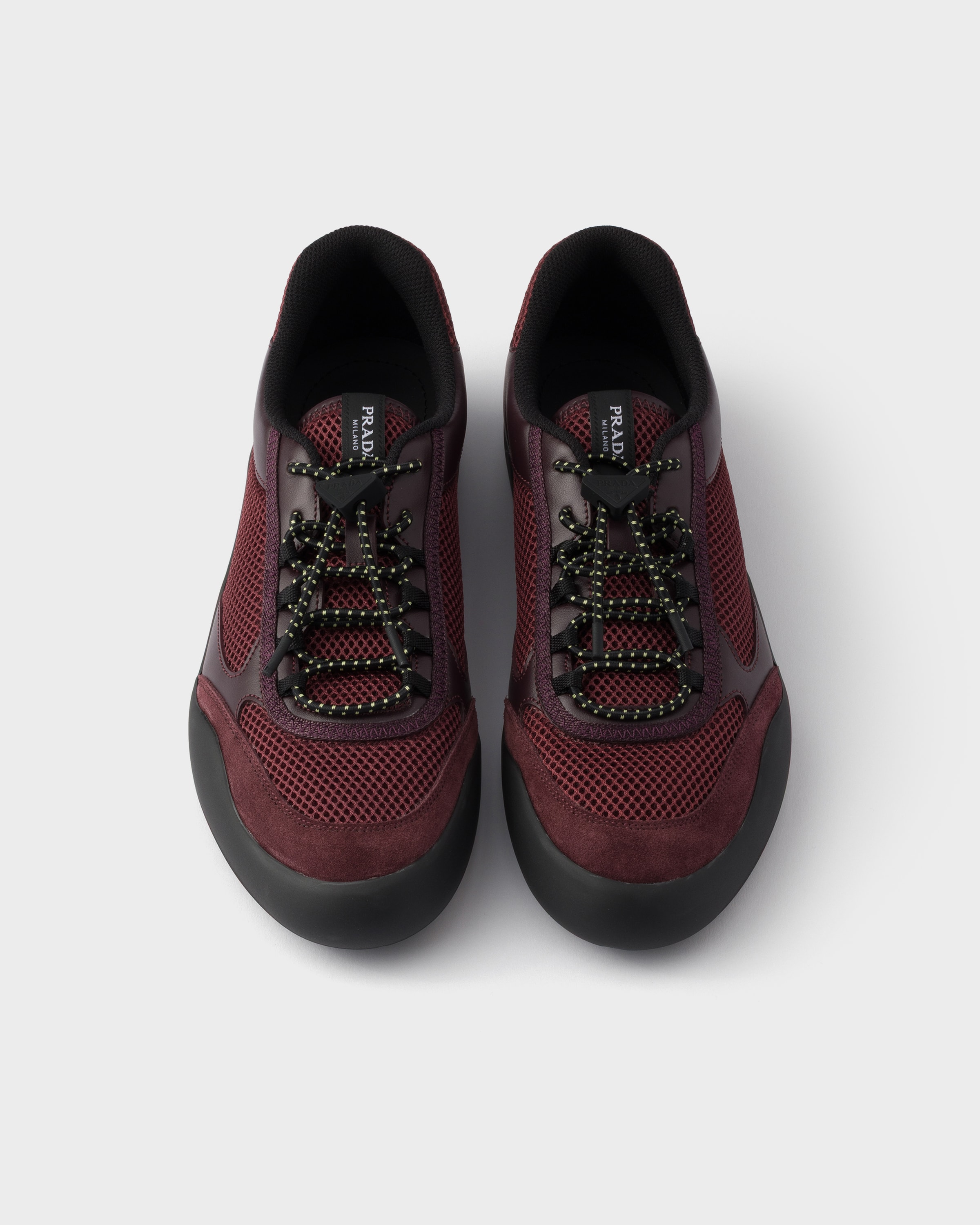 Burgundy Speedrock Mesh Fabric Sneakers | PRADA - United States