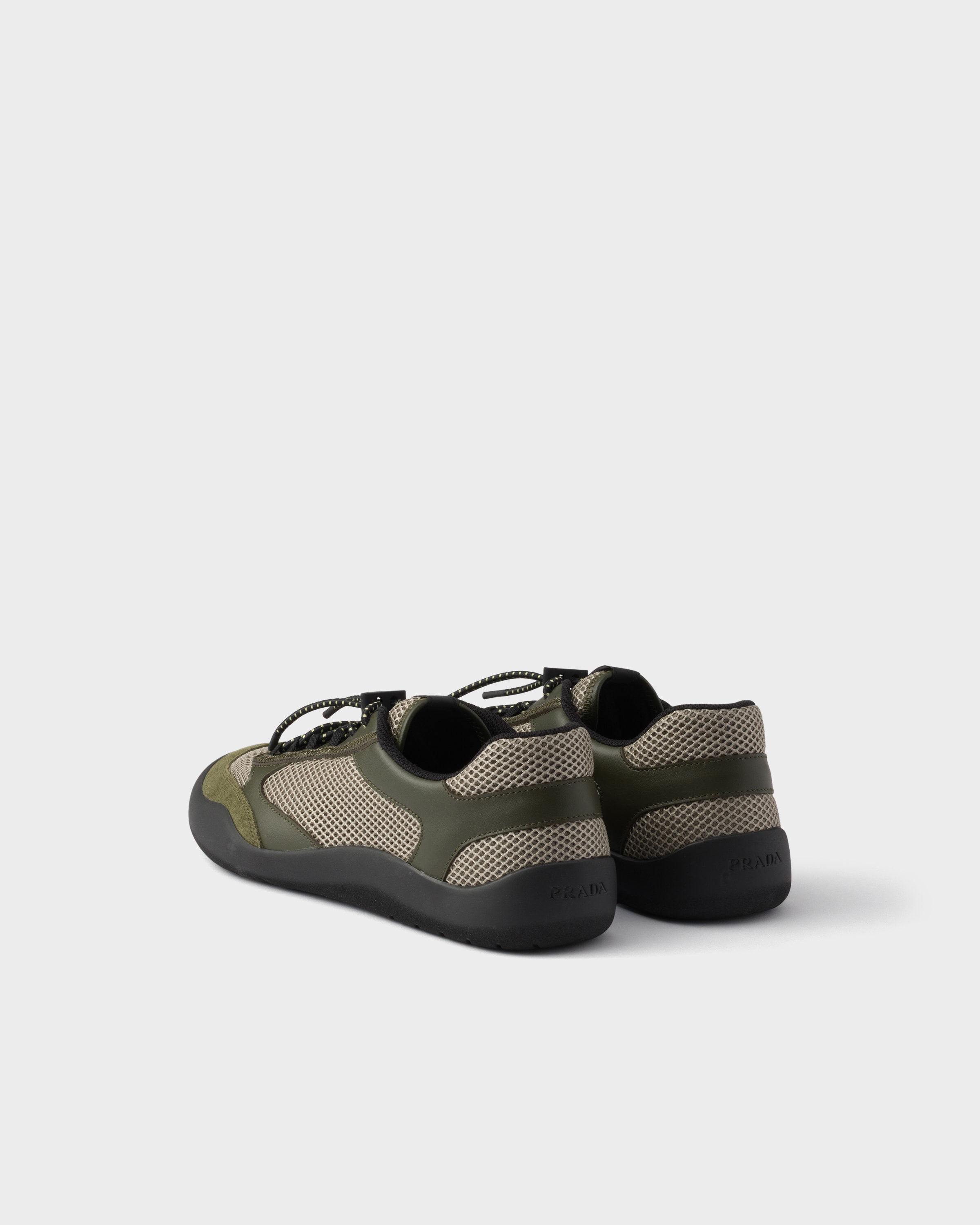 Forest Green Speedrock mesh fabric sneakers | PRADA - United States