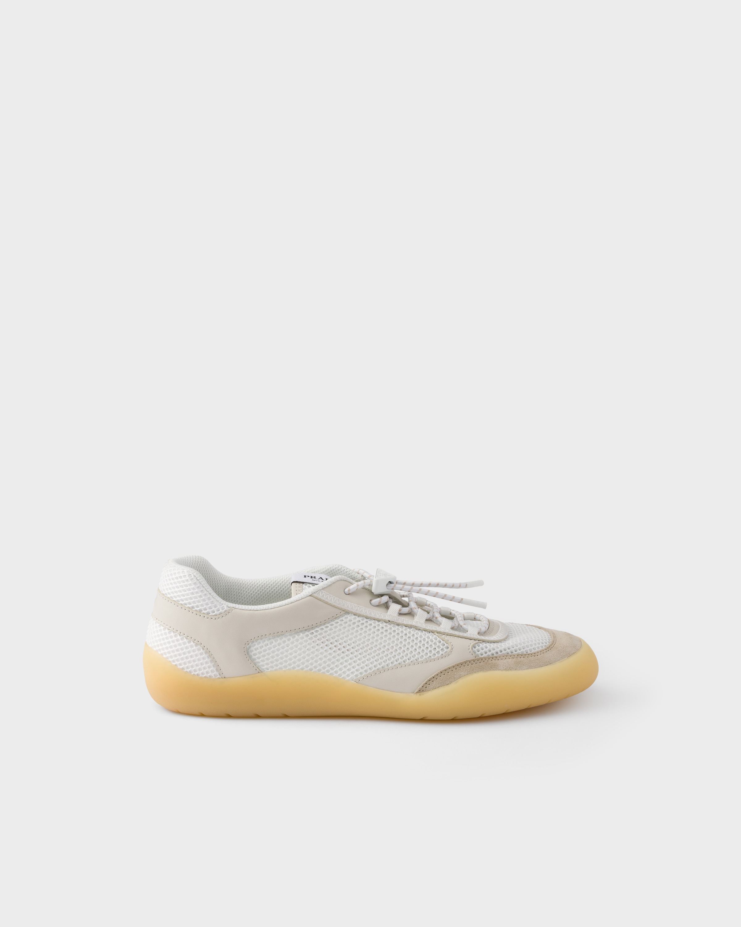 Prada Sneakers Speedrock In Tessuto A Rete, Donna, Talco, Taglia 39