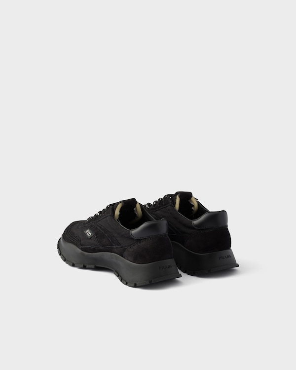 Mesh fabric and suede sneakers - Black Mesh fabric and suede sneakers - Black