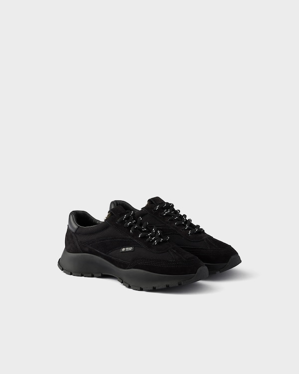 Mesh fabric and suede sneakers - Black Mesh fabric and suede sneakers - Black