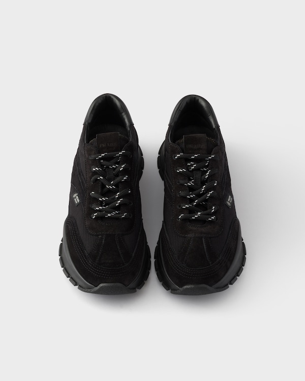 Mesh fabric and suede sneakers - Black Mesh fabric and suede sneakers - Black