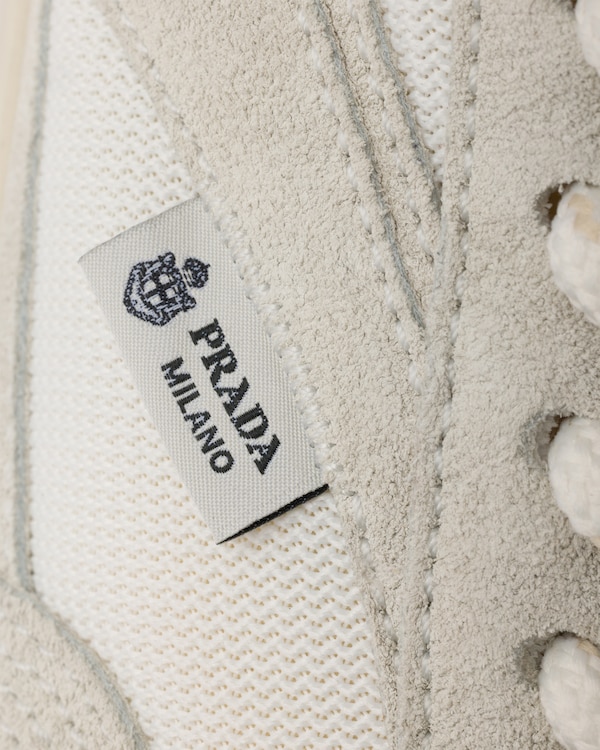 Mesh fabric and suede sneakers - White Mesh fabric and suede sneakers - White