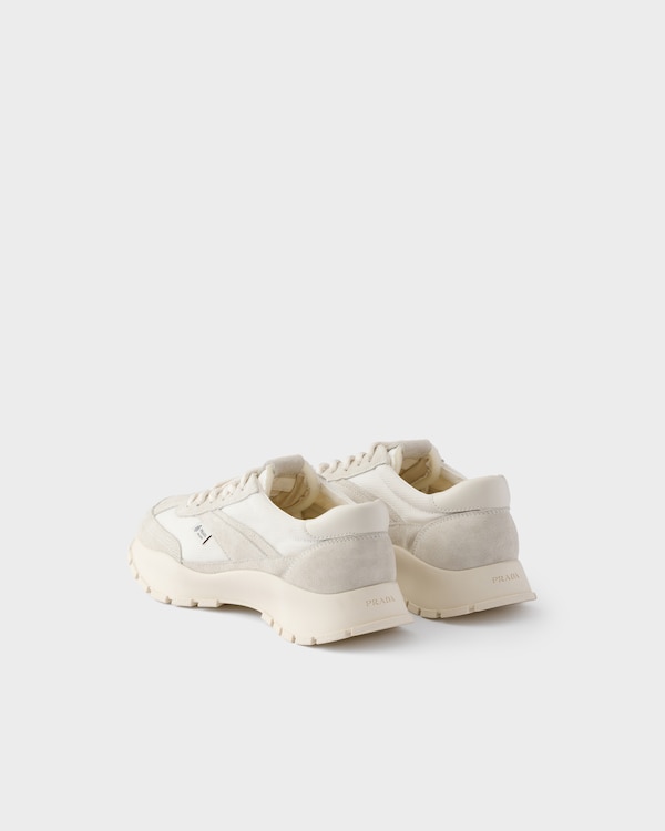 Mesh fabric and suede sneakers - White Mesh fabric and suede sneakers - White