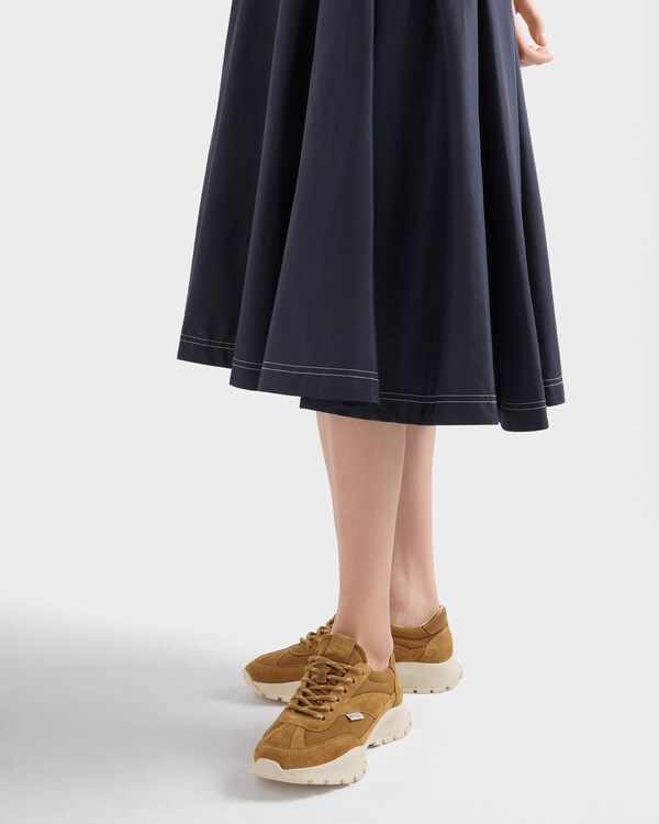 Mesh fabric and suede sneakers - Cinnamon Mesh fabric and suede sneakers - Cinnamon