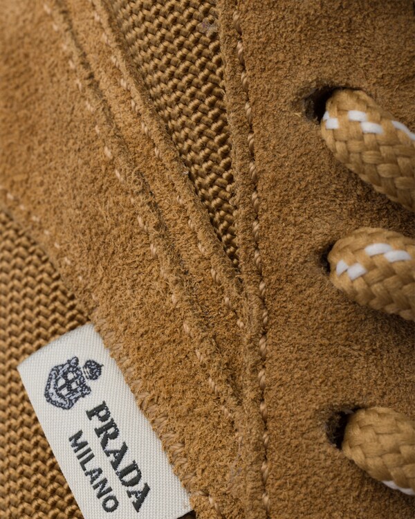 Mesh fabric and suede sneakers - Cinnamon Mesh fabric and suede sneakers - Cinnamon