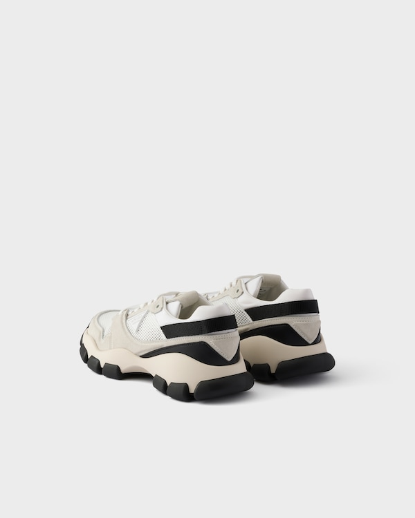 Mesh fabric and suede sneakers - White Mesh fabric and suede sneakers - White