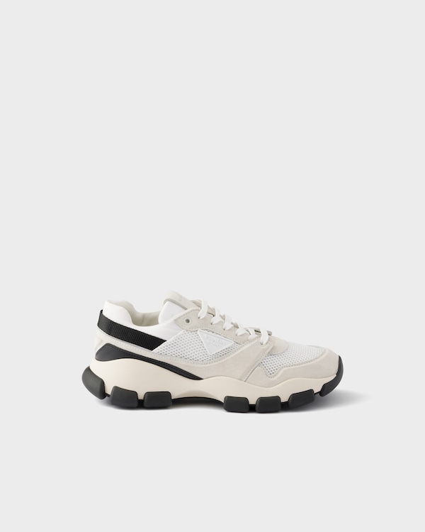Mesh fabric and suede sneakers - White Mesh fabric and suede sneakers - White