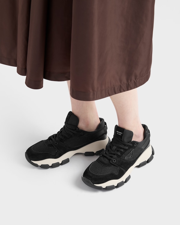 Mesh fabric and suede sneakers - Black Mesh fabric and suede sneakers - Black